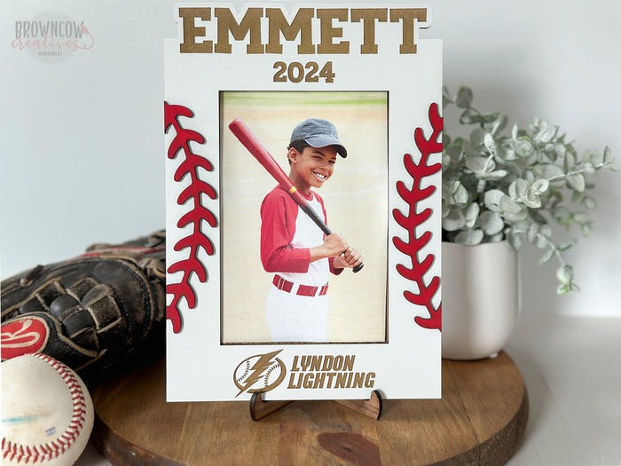 Custom Name Baseball Photo Frame