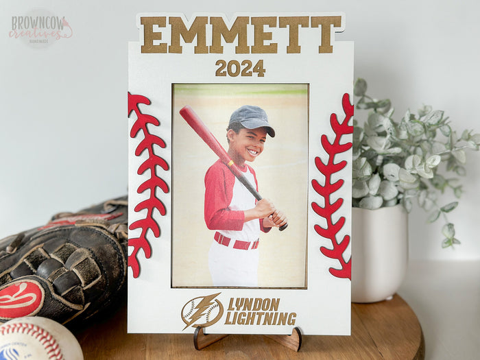 Custom Name Baseball Photo Frame