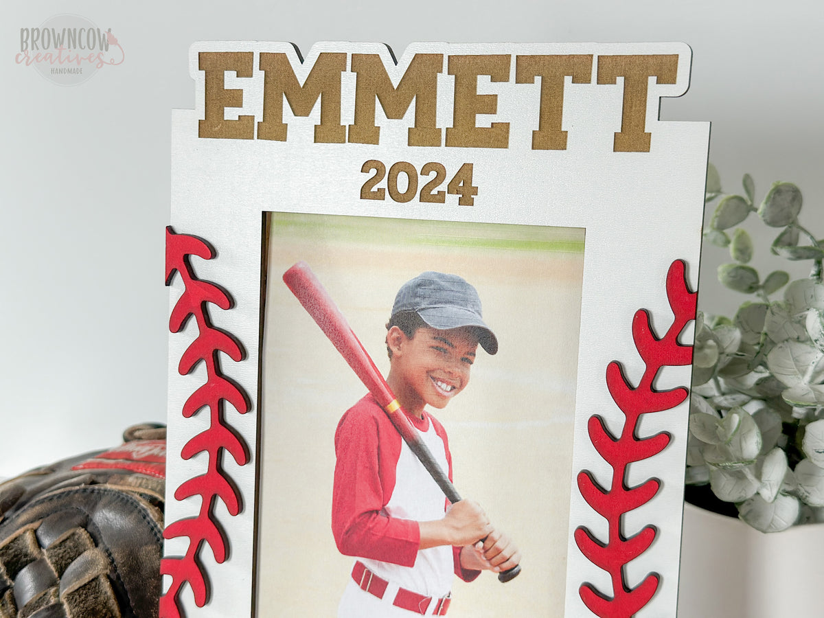 Custom Name Baseball Photo Frame