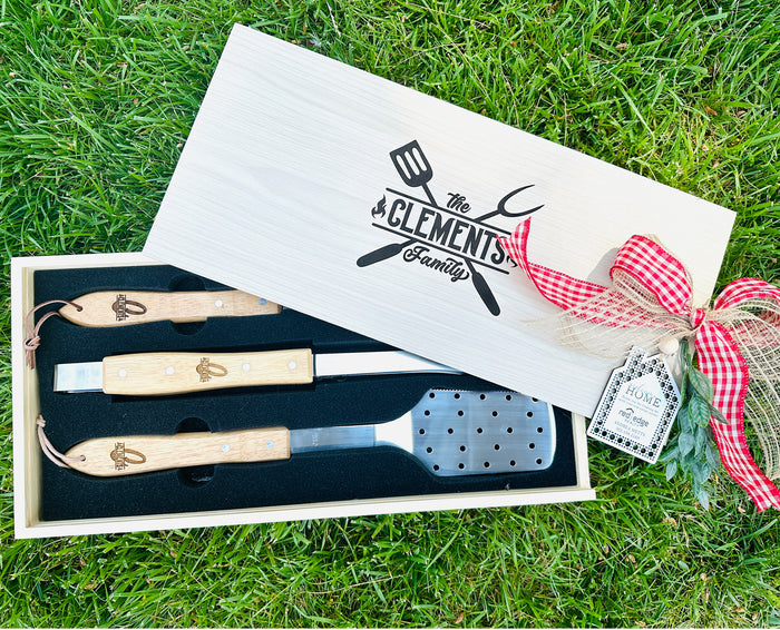 Custom Engraved Personalized BBQ Set Gift