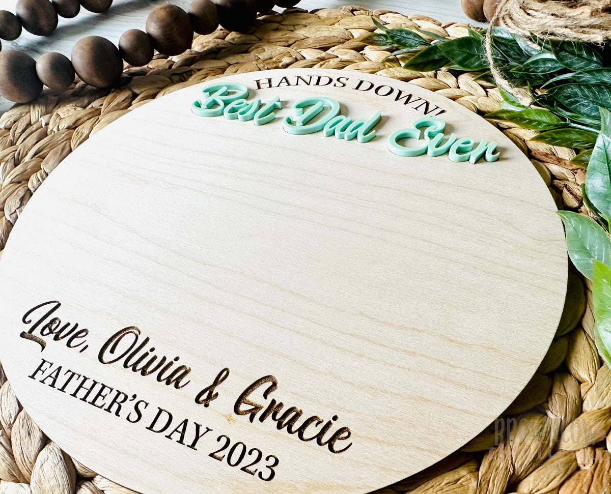 Hands Down Best Dad DIY Paint Handprint Gift, Best Dad Ever Father's Day Gift, Father's Day Handprint Sign, Father's Day Gift for Any Dad
