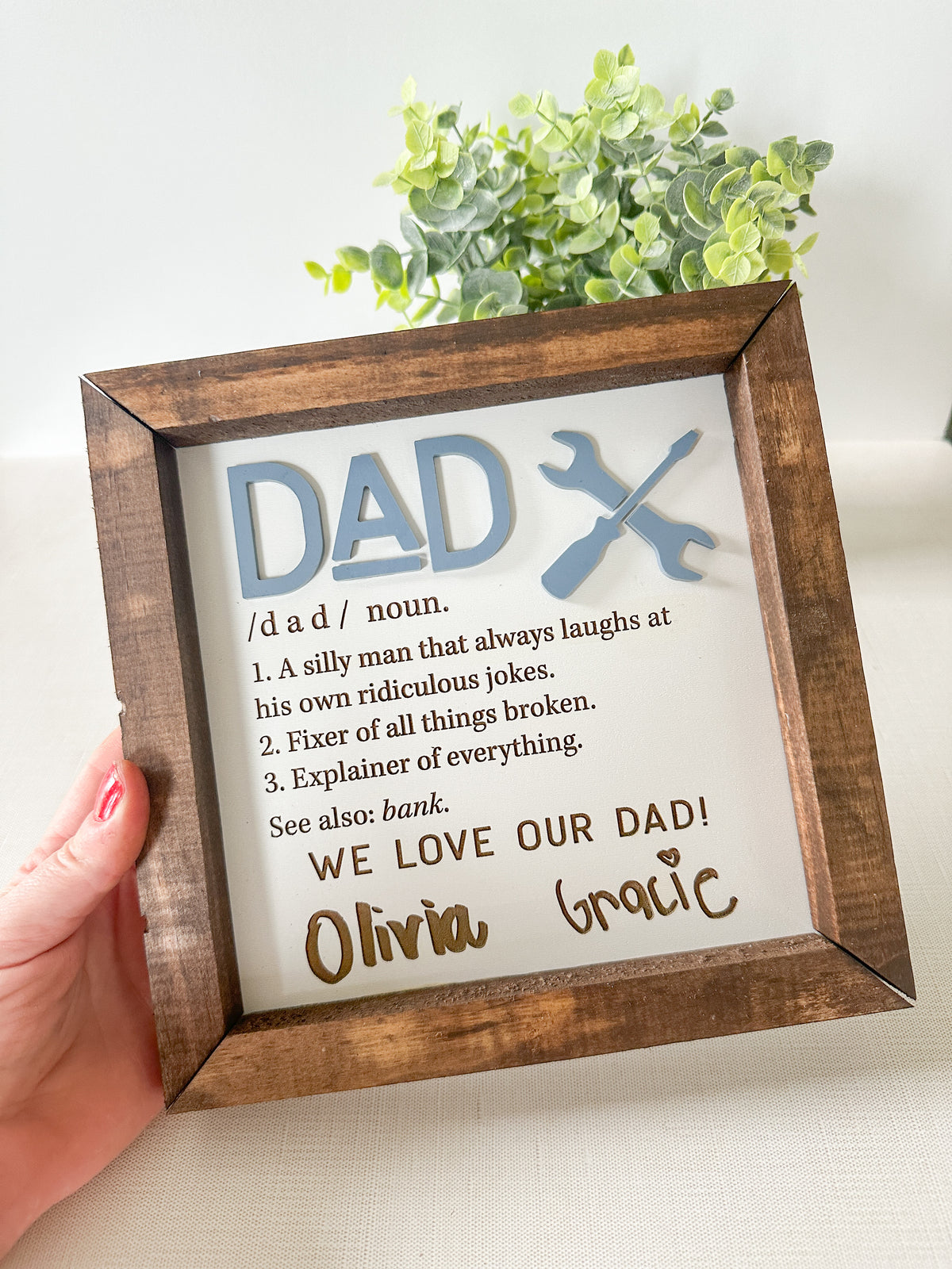 Framed Hand-Written Father’s Day Dad Definition Sign