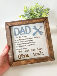 Framed Hand-Written Father’s Day Dad Definition Sign