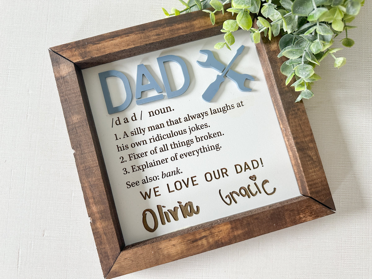 Framed Hand-Written Father’s Day Dad Definition Sign