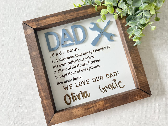 Framed Hand-Written Father’s Day Dad Definition Sign
