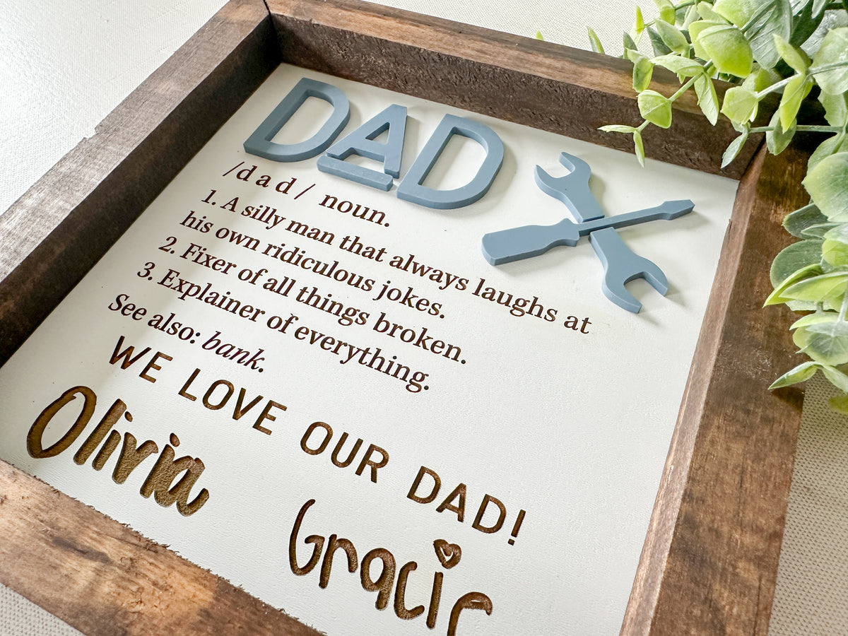 Framed Hand-Written Father’s Day Dad Definition Sign