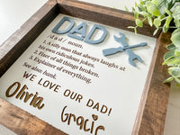 Framed Hand-Written Father’s Day Dad Definition Sign