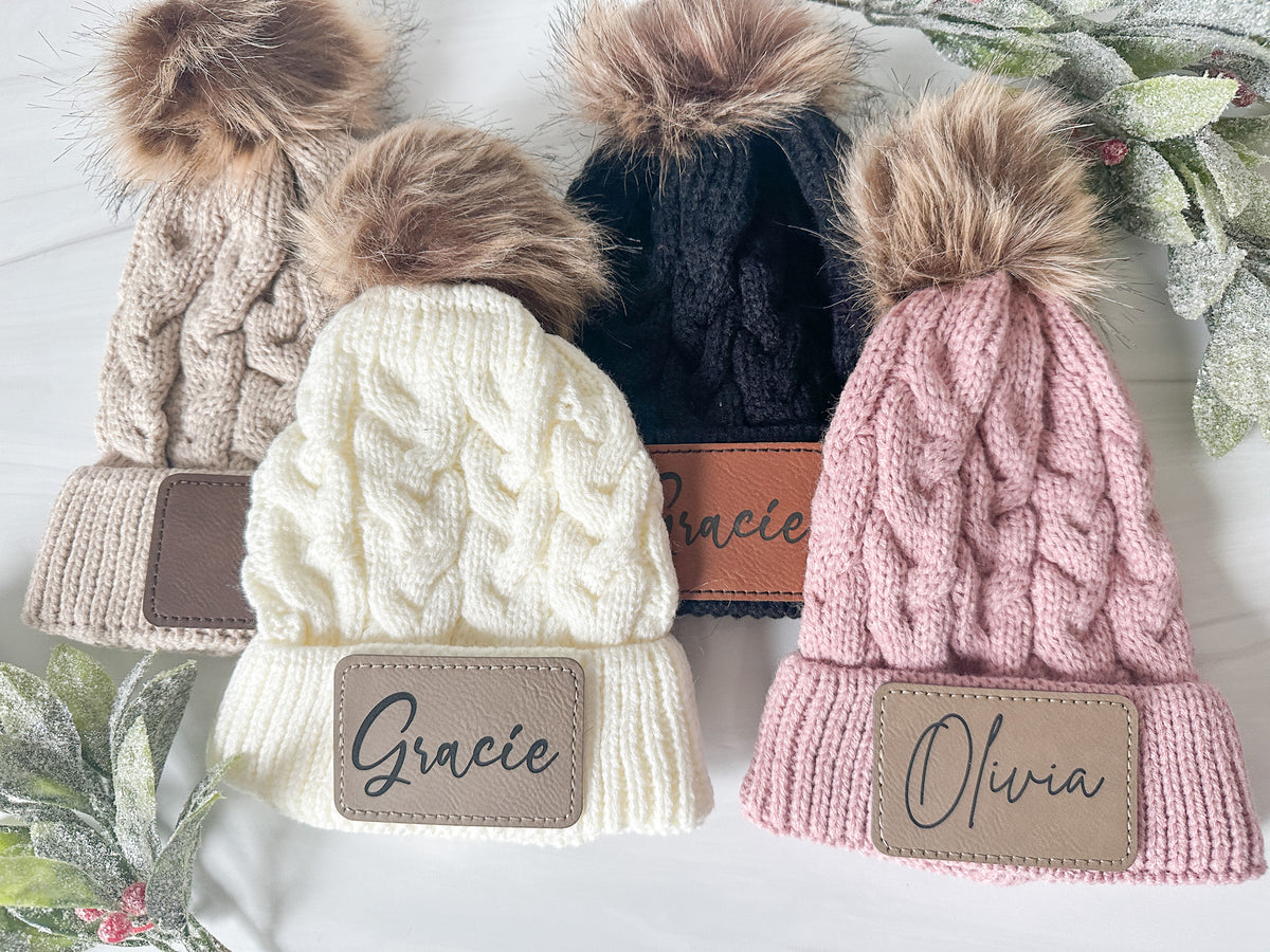 Youth Personalized Winter Hat, Custom Winter Beanie