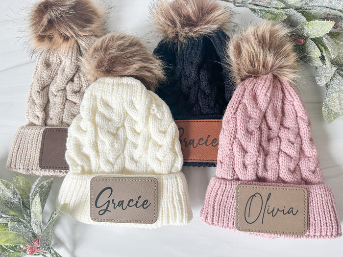 Youth Personalized Winter Hat, Custom Winter Beanie
