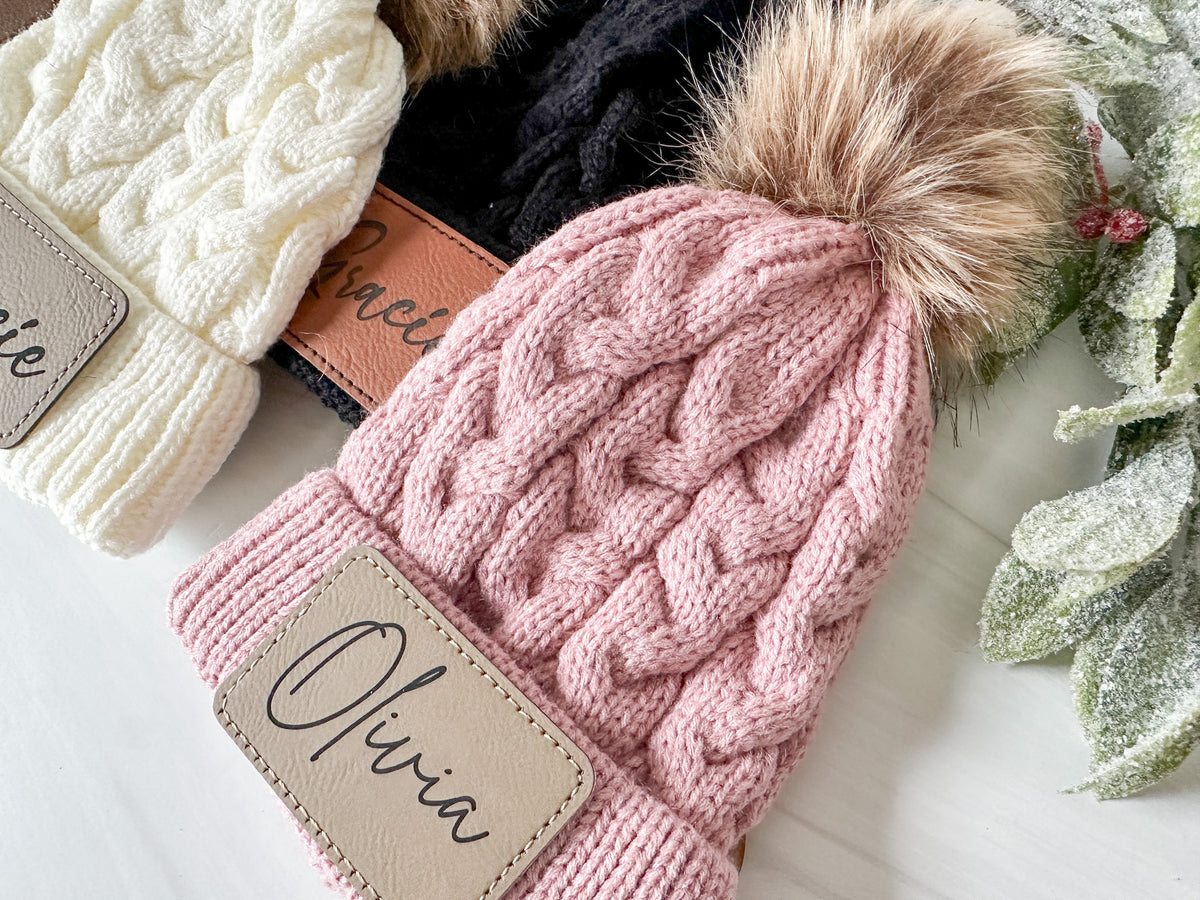 Youth Personalized Winter Hat, Custom Winter Beanie