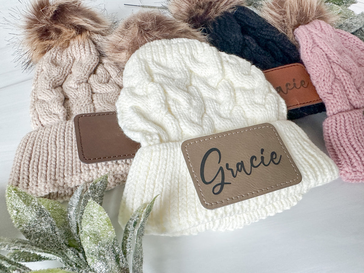 Youth Personalized Winter Hat, Custom Winter Beanie
