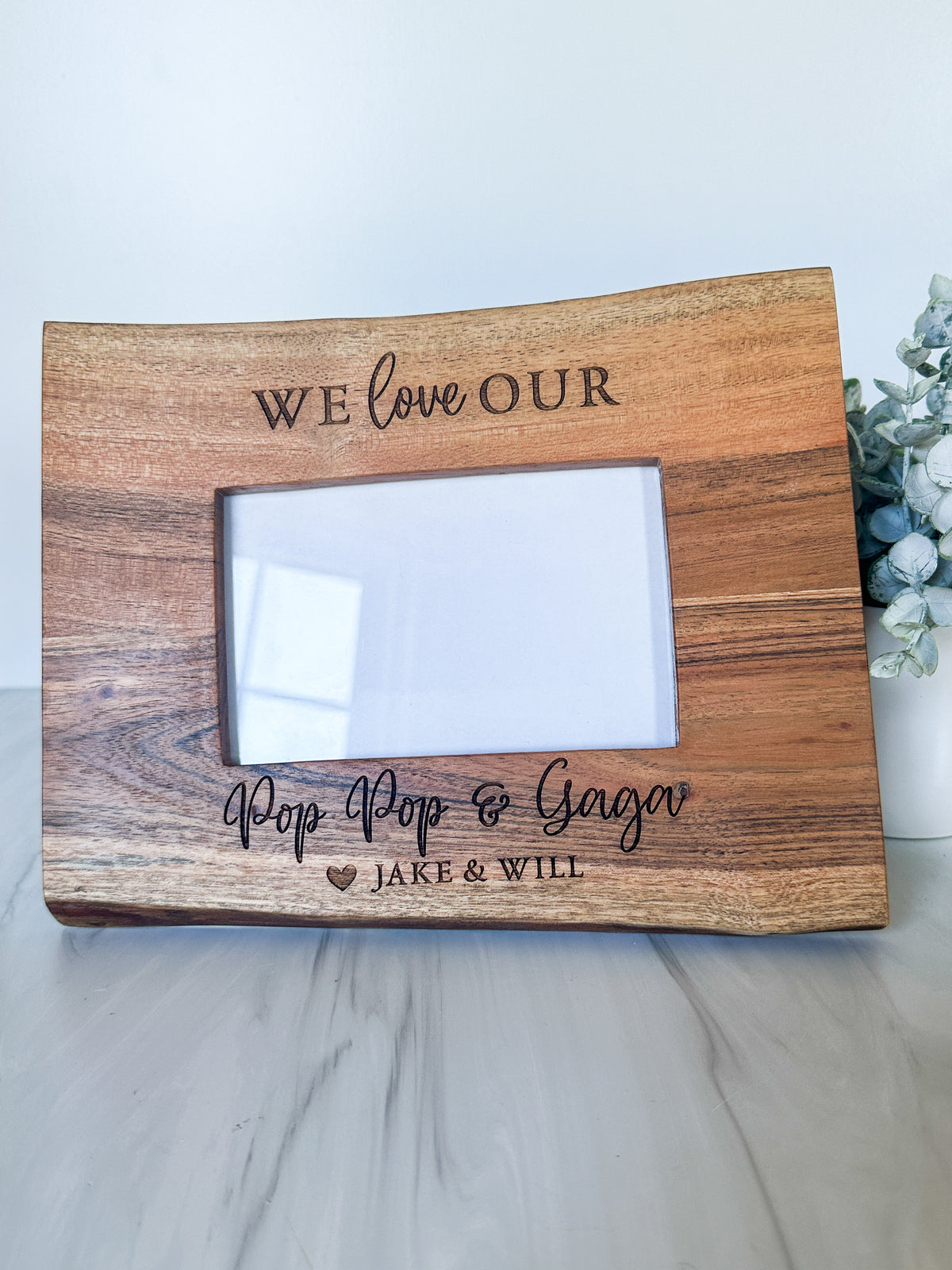Custom Engraved Acacia Wood Photo Frame