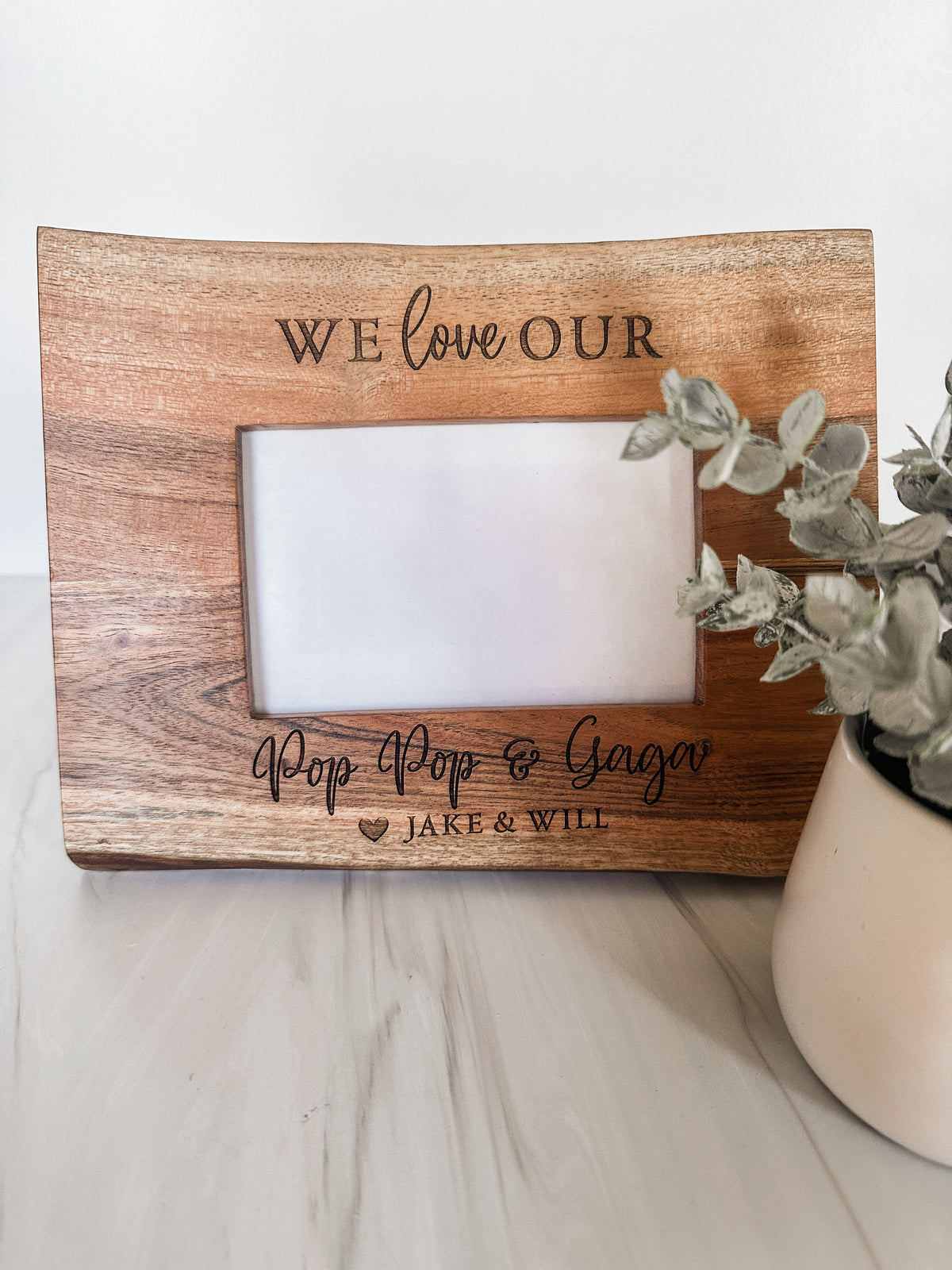 Custom Engraved Acacia Wood Photo Frame
