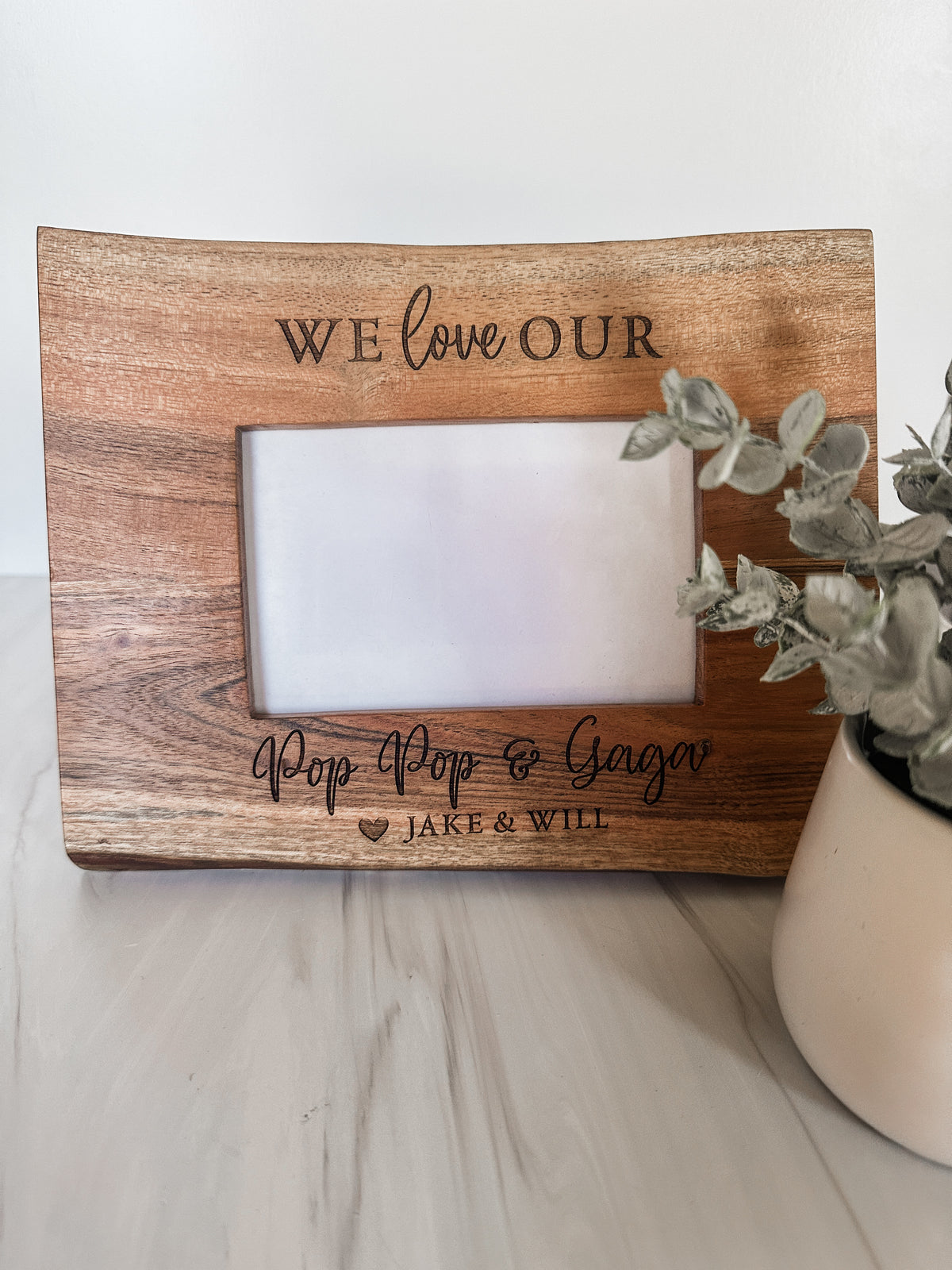 Custom Engraved Acacia Wood Photo Frame