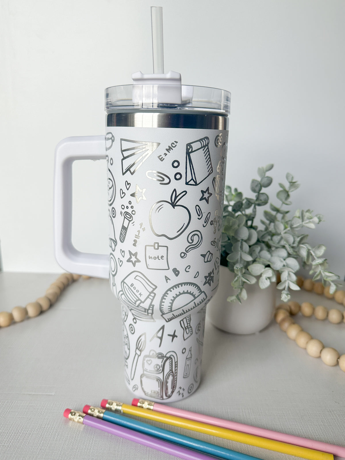 Engraved Teacher Themed 40oz. Tumbler