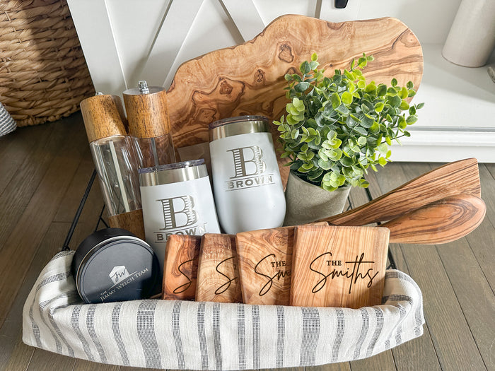 Luxury Olive Wood Gift Basket