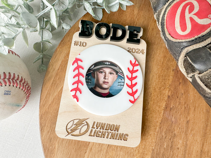 Custom Fridge Baseball Photo Magnet