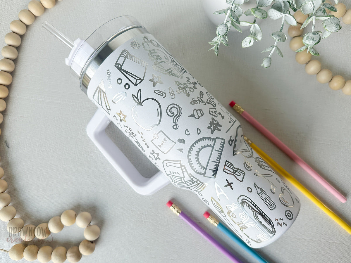 Engraved Teacher Themed 40oz. Tumbler