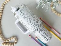 Engraved Teacher Themed 40oz. Tumbler