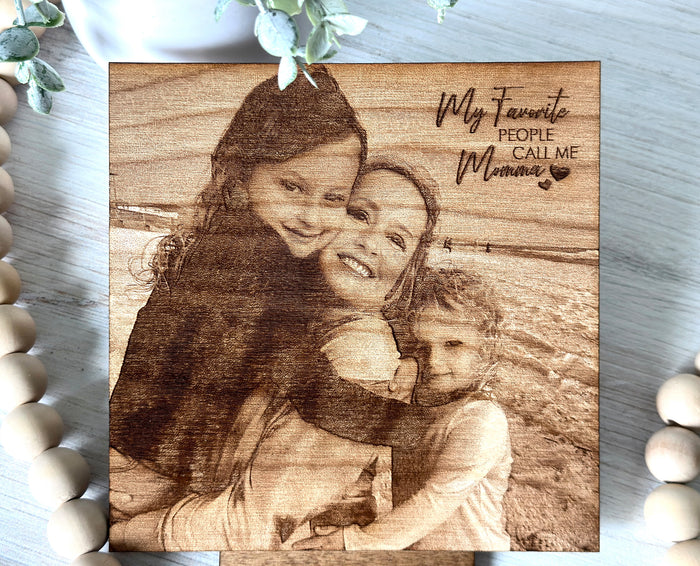 Mother's Day Gift, Engraved Photo on Wood, Engraved Photo on Wood, Personalized Mother's Day Gift, First Mother's Day Gift