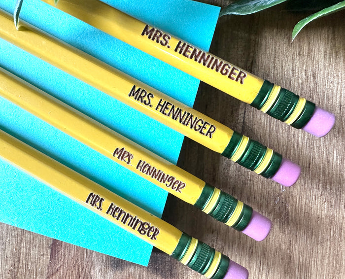 Custom Engraved Pencils, Personalized Pencils, Teacher Appreciation Gift, Teacher Pencils, Student Pencils, Back to School Gift
