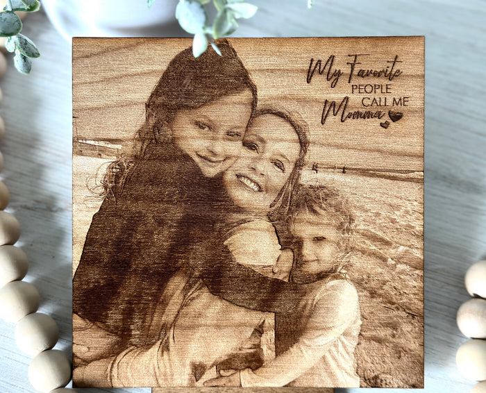 Mother's Day Gift, Engraved Photo on Wood, Engraved Photo on Wood, Personalized Mother's Day Gift, First Mother's Day Gift
