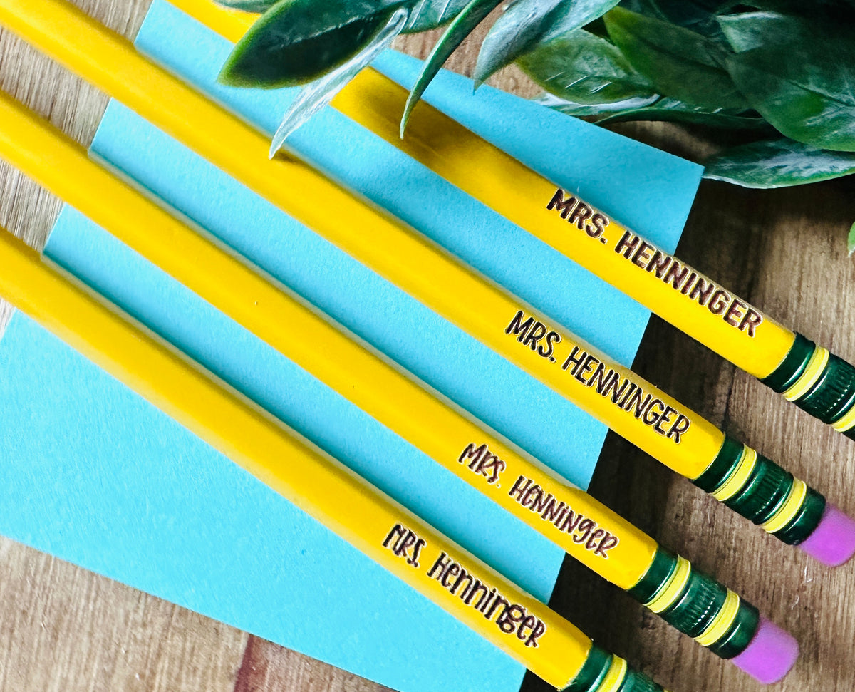 Custom Engraved Pencils, Personalized Pencils, Teacher Appreciation Gift, Teacher Pencils, Student Pencils, Back to School Gift