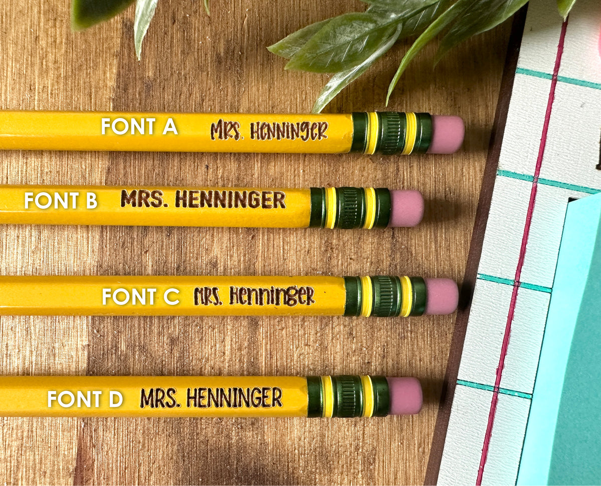 Custom Engraved Pencils, Personalized Pencils, Teacher Appreciation Gift, Teacher Pencils, Student Pencils, Back to School Gift