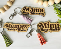 Mama Keychain, Mom Keychain, Personalized Mom Keychain, Engraved Keychain, Kids Names Keychain, Mother's Day Gifts, Gifts for Mom
