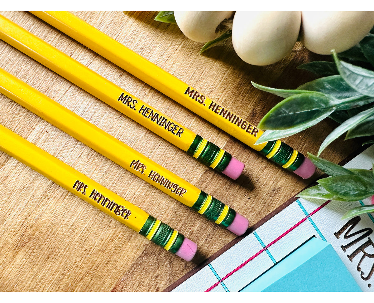 Custom Engraved Pencils, Personalized Pencils, Teacher Appreciation Gift, Teacher Pencils, Student Pencils, Back to School Gift