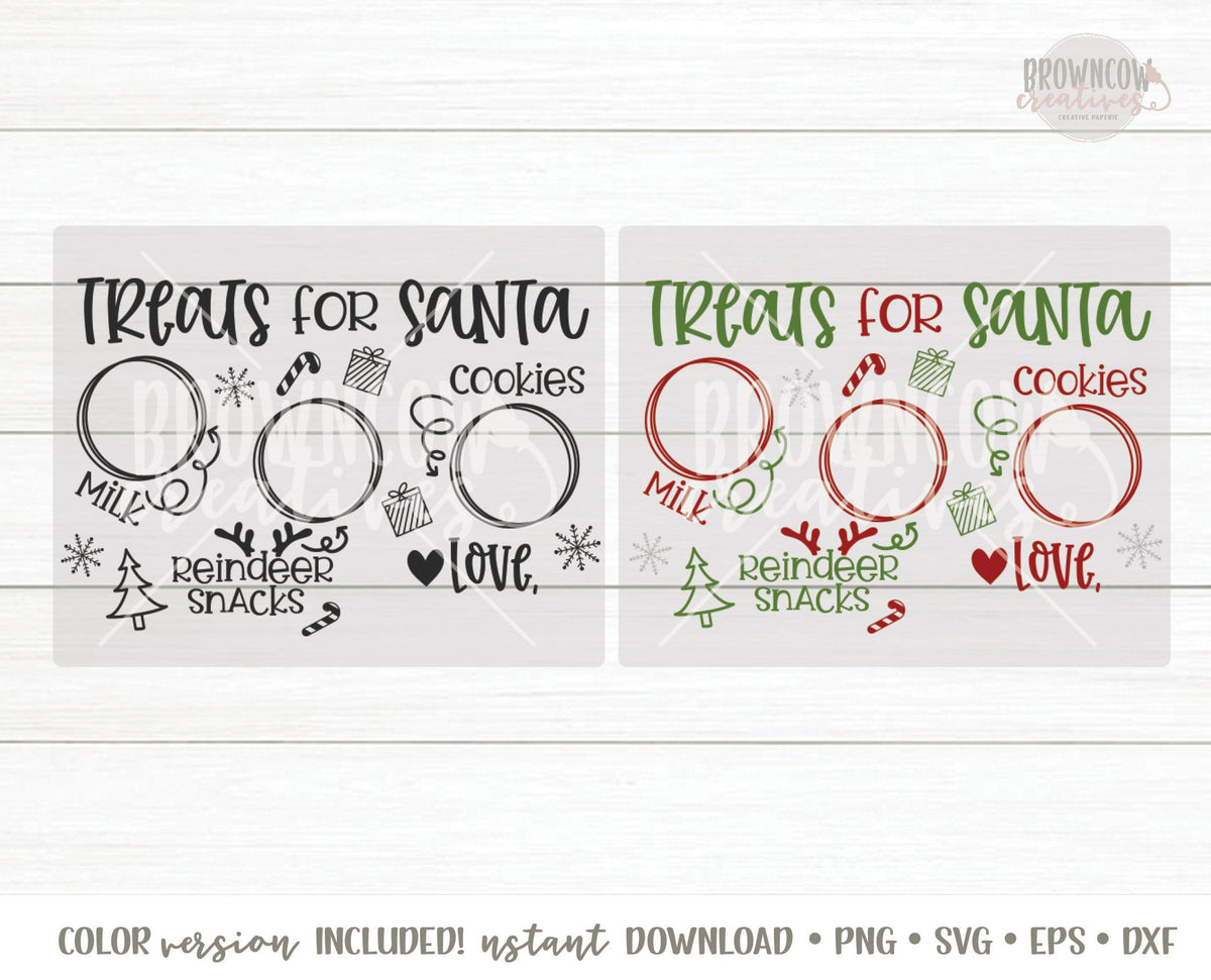 Cookies for Santa Tray SVG, Cookies for Santa Plate SVG, Dear Santa Tray SVG, Treats for Santa