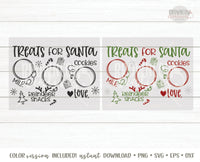 Cookies for Santa Tray SVG, Cookies for Santa Plate SVG, Dear Santa Tray SVG, Treats for Santa