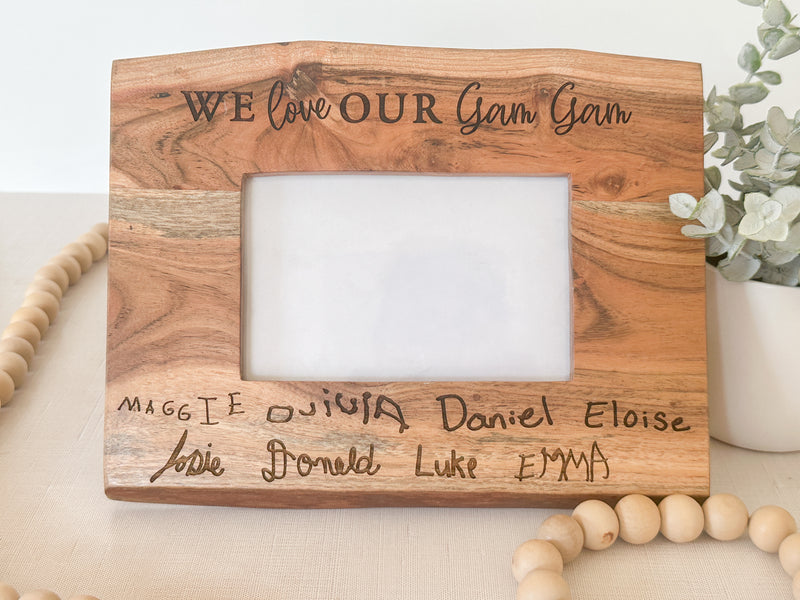 Custom Engraved Acacia Wood Photo Frame