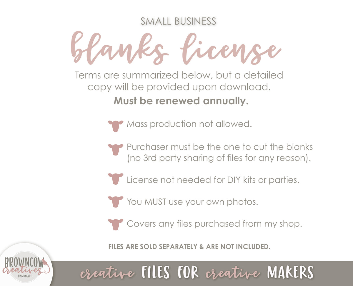 BLANKS LICENSE FOR SMALL BUSINESSES