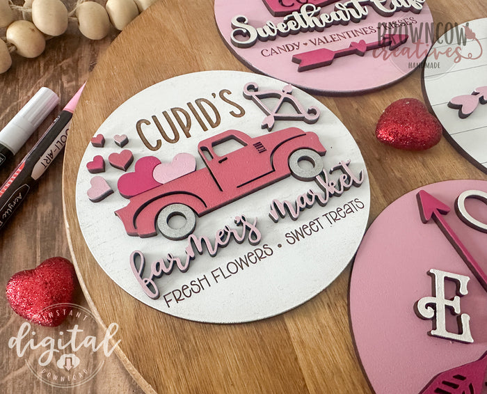 Valentine's Day Round Mini Sign Insert Laser Files