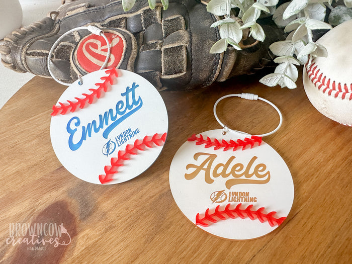 Custom Engraved Baseball Bag Tag