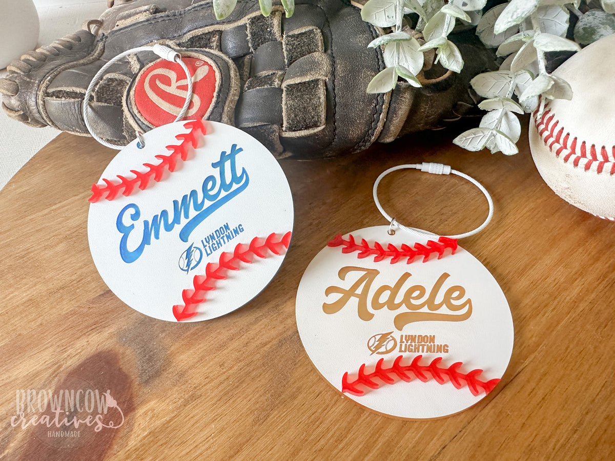 Custom Engraved Baseball Bag Tag