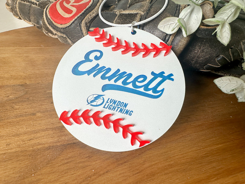 Custom Engraved Baseball Bag Tag