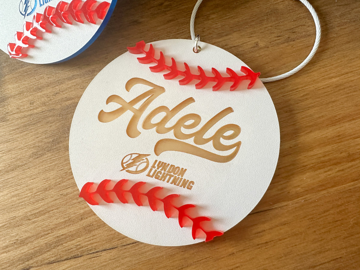 Custom Engraved Baseball Bag Tag