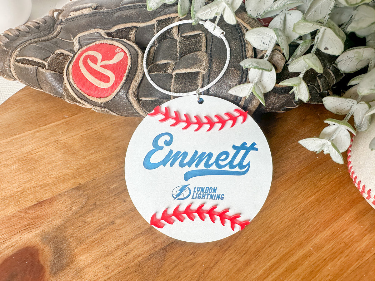 Custom Engraved Baseball Bag Tag