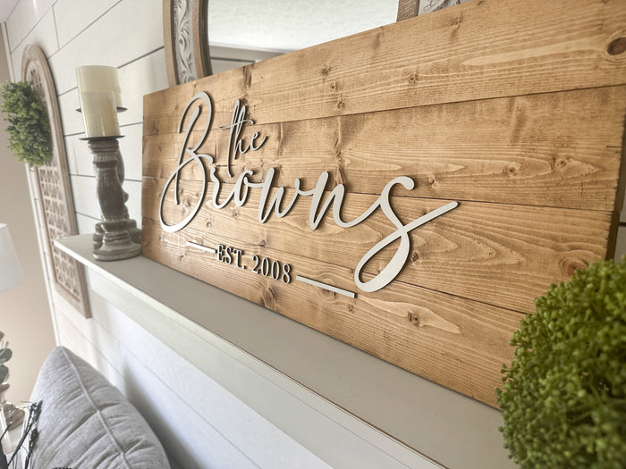 Custom Name Planked Farmhouse Sign