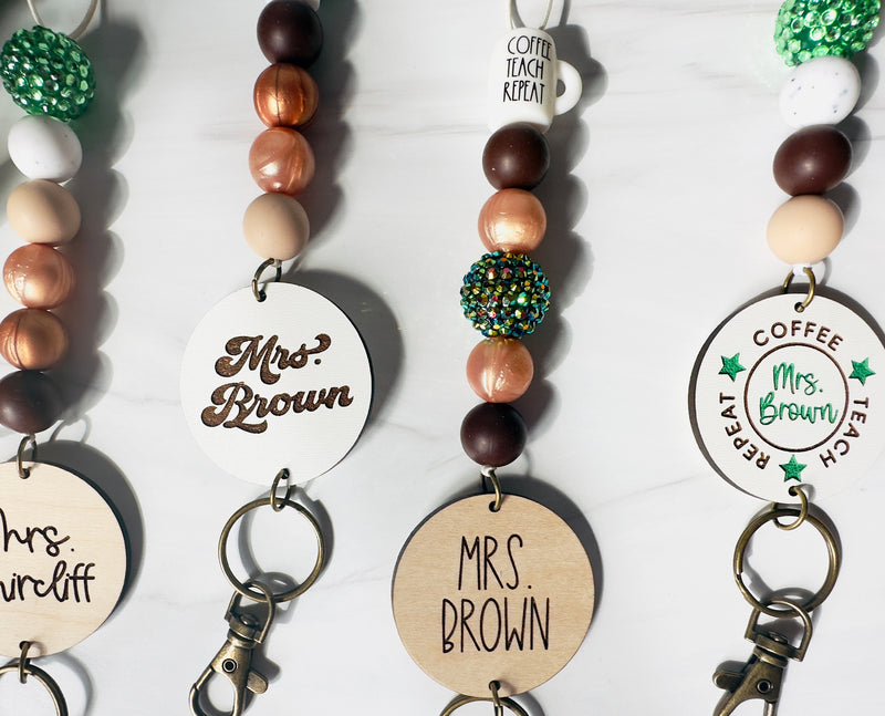 Personalized Teacher Lanyard, Beaded Lanyard, Coffee Teacher Lanyard, Coffee Lanyard, Fun Teacher Lanyard, Back to School Gifts for Teachers