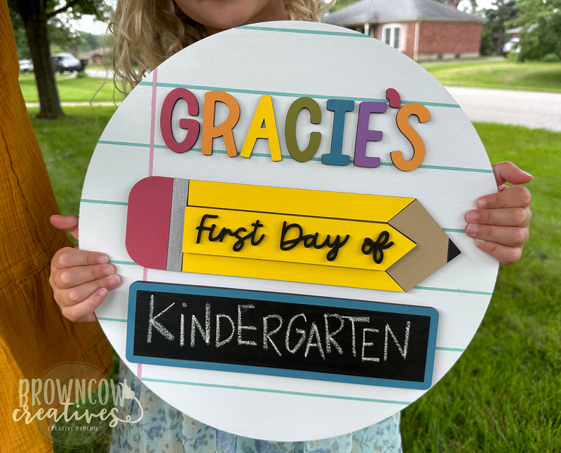 First Day of School Sign, Personalized Back to School Sign, First Day Photo Prop, Last Day of School Sign, 100th Day of School Sign