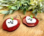 Acrylic Glitter Apple Earrings, Teacher Apple Earrings, Back to School Earrings, Teacher Gifts for Her, Acrylic Dangle Earrings
