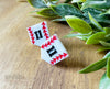 Baseball Stud Earrings, Custom Engraved Baseball Stud Earrings, Home Plate Stud Earrings
