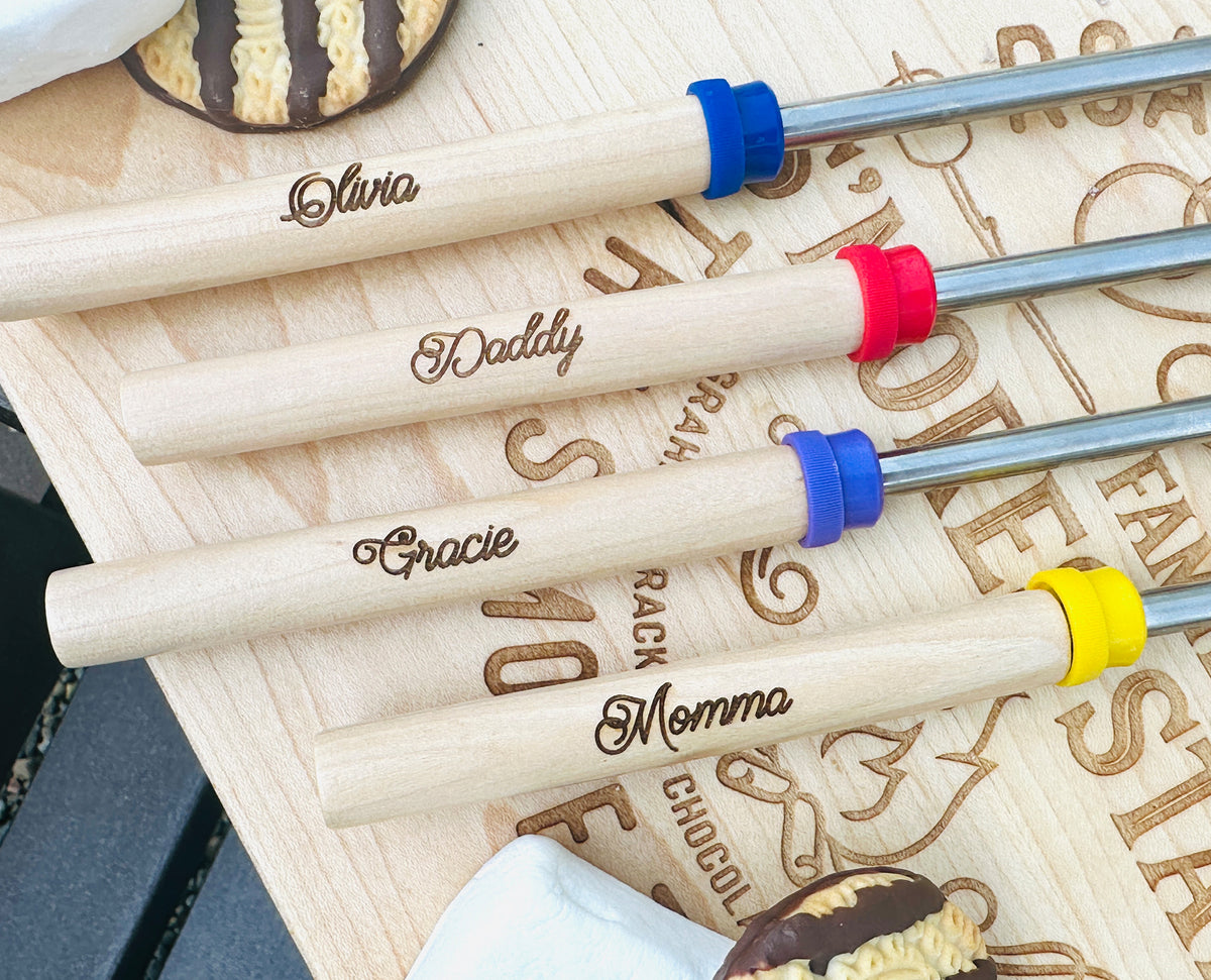 Personalized S'mores Board and Sticks, S'mores Charcuterie Board