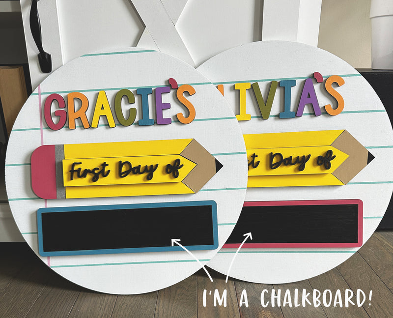 First Day of School Sign, Personalized Back to School Sign, First Day Photo Prop, Last Day of School Sign, 100th Day of School Sign
