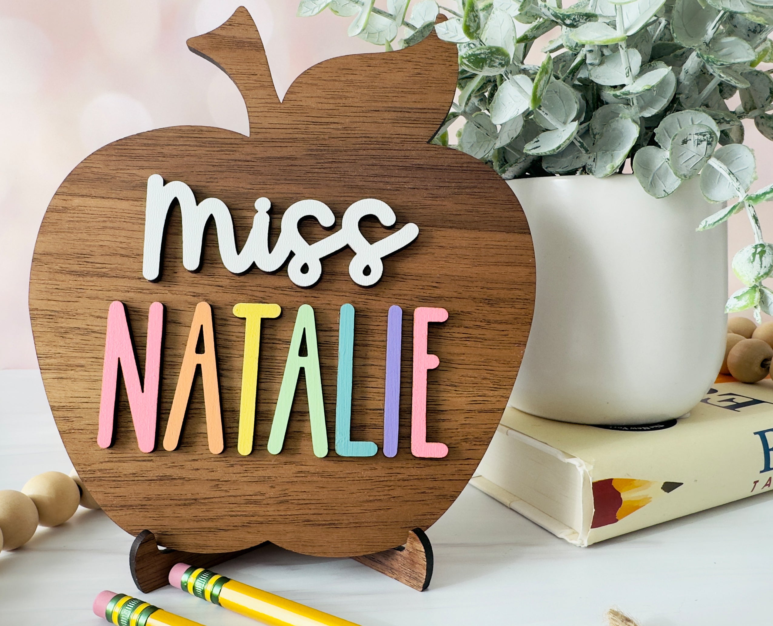 Personalized Teacher Name Plates | Hanging Wood Sign | Teacher Gifts -  woodgeekstore