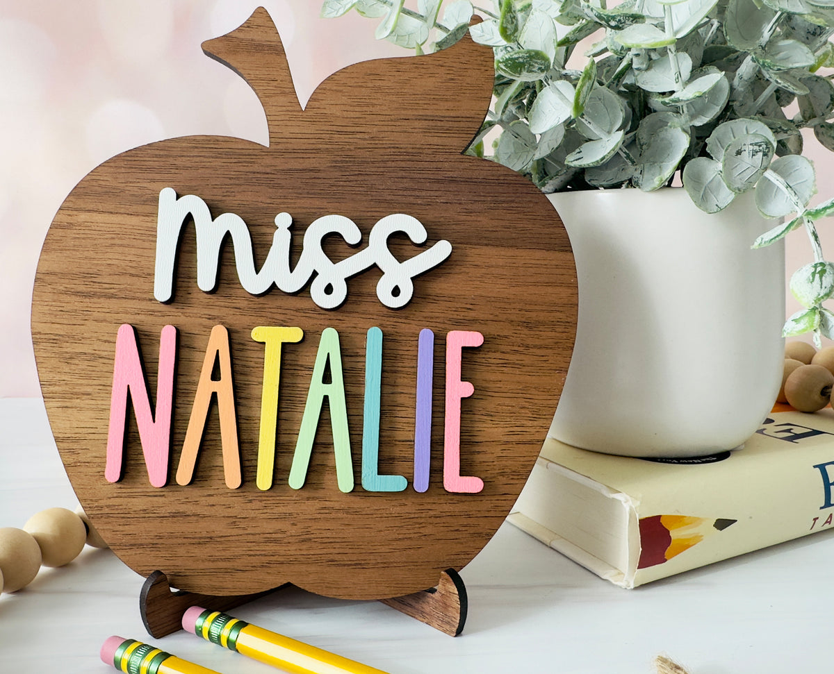 Teacher Name Plate Personalized, Teacher Desk Name Plate, Teacher Appreciation Gift Personalized, Gifts for Teachers, Teacher Gift