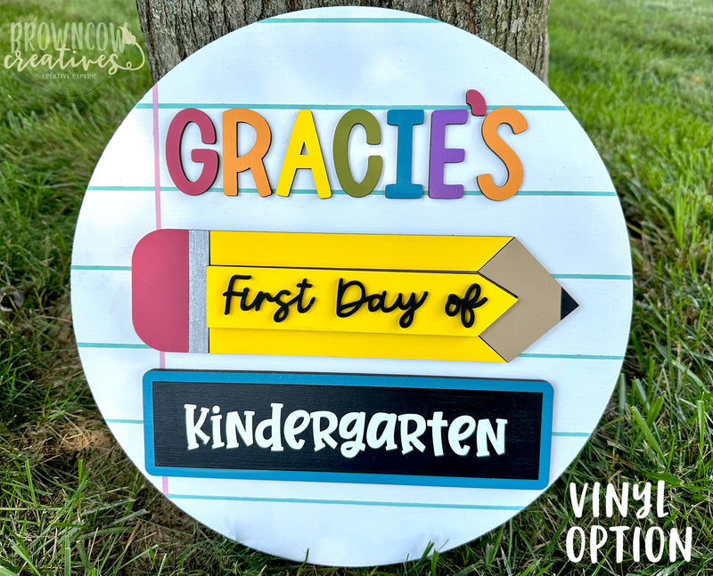 First Day of School Sign, Personalized Back to School Sign, First Day Photo Prop, Last Day of School Sign, 100th Day of School Sign